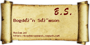 Bogdán Sámson névjegykártya